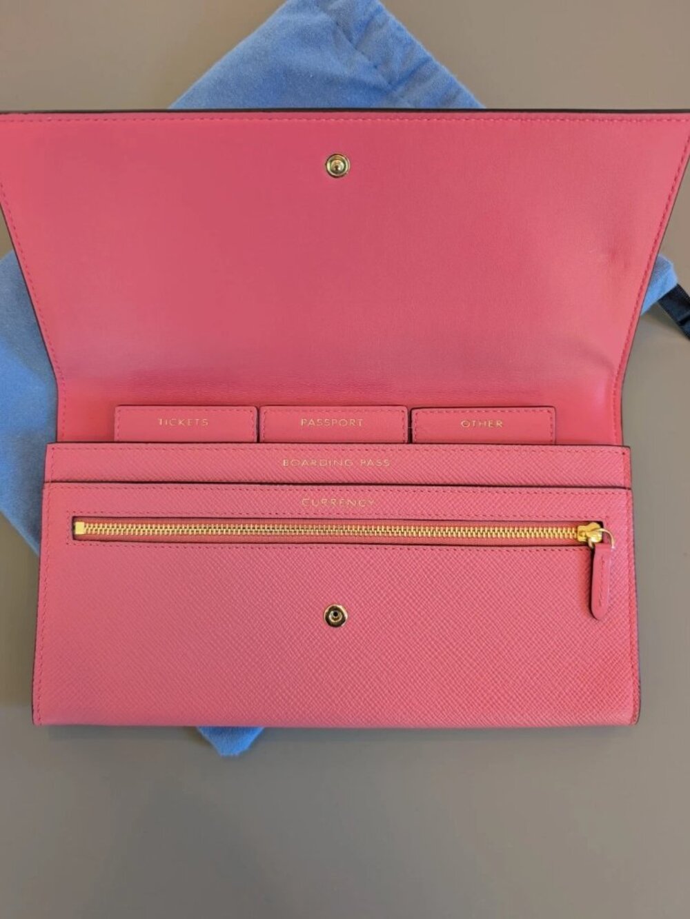 NEW Smythson of Bond Street Leather Travel Wallet Passport Holder